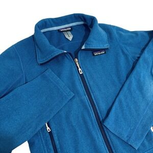 Patagonia Emmilen Full Zip Fleece Jacket Womens S Blue Lightweight Zip Pockets